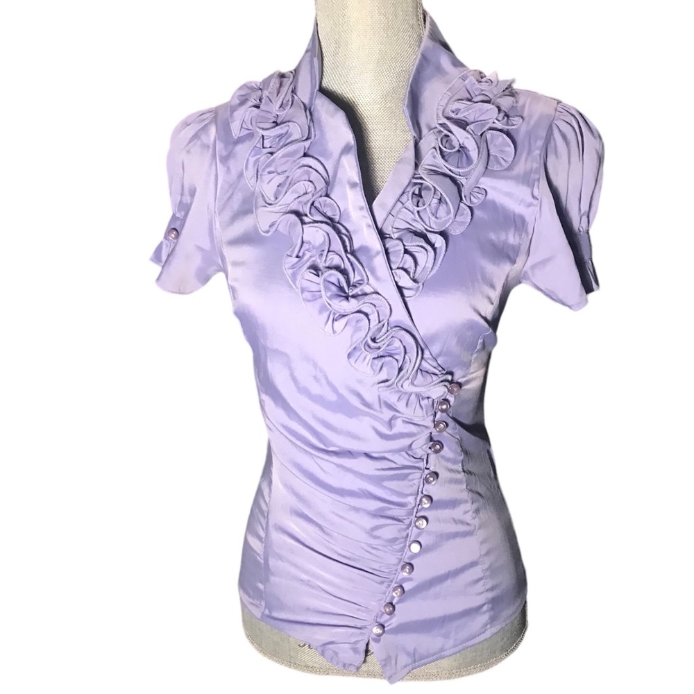 Floral Lilac Button Blouse